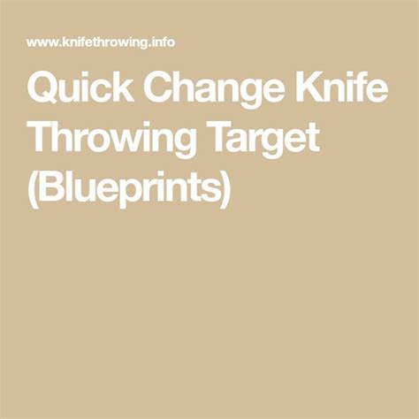 Quick Change Knife Throwing Target Blueprints Knife Throwing