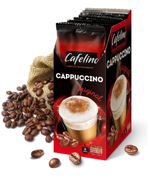 Разтворима кафе напитка Капучино оригинал Cafelino 17 г - 8 бр в кут ...