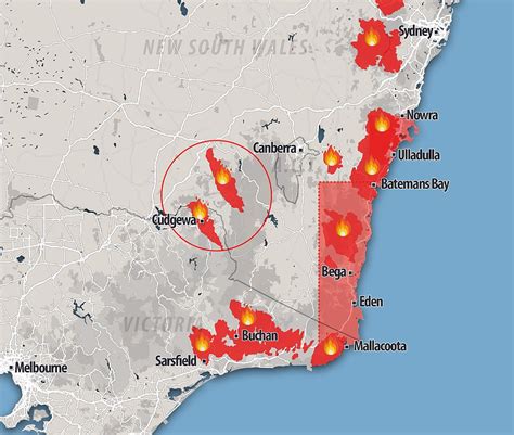 Fears huge Victorian bushfire and NSW inferno could 'suck each other in ...