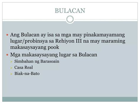 MGA MAKASAYSAYANG LUGAR SA REHIYON III Pptx