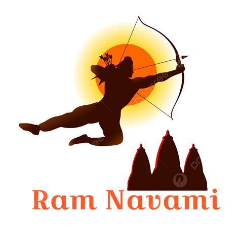 Shri Ram Vector Design Images Shri Ram Navami With Temple Ram Sun Temple Arrow Png Image For