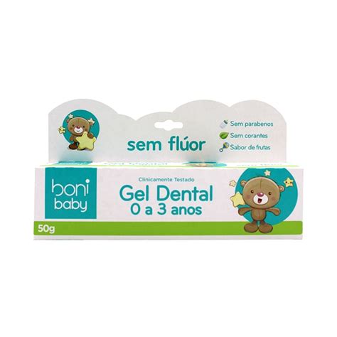 Creme Dental Para Bebê - Creme Dental Sem Flúor Para Bebê 0 a 3 Anos 50g - Boni Baby