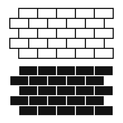 Black Brick Wall Pattern Isolated On White Background 20978249 Vector Art At Vecteezy