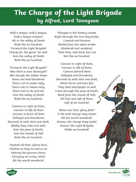 T2 E 4764 The Charge Of The Light Brigade Poem English Pdf