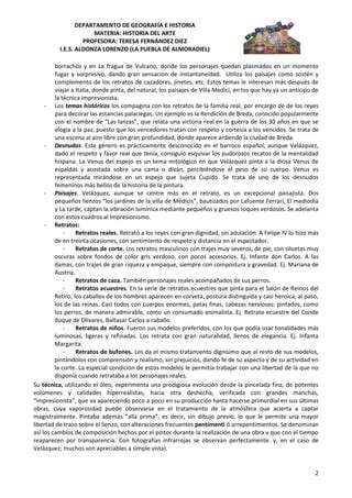 Tema La Pintura Barroca Espa Ola Vel Zquez Pdf