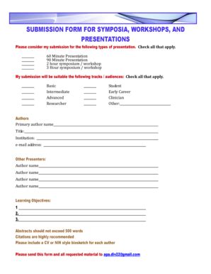 Fillable Online Apadivisions Submission Form For Symposia Workshops