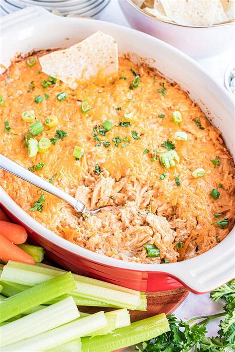 Easy Oven Baked Buffalo Chicken Dip (Rotisserie Chicken!) - TidyMom®