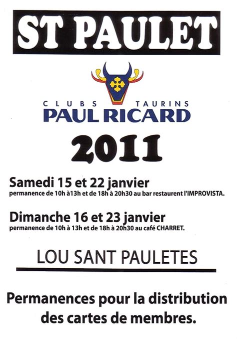 Club Taurin Lou Sant Pauletes Saint Paulet De Caisson