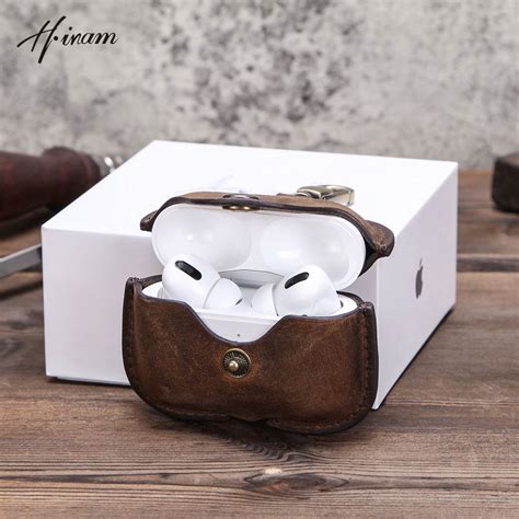 Funda De Lujo De Cuero De Vaca Aut Ntico Para Airpods Pro Monedero