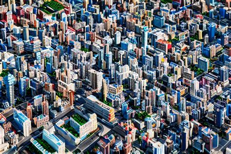 Aerial View Of A Lego City Tilt Shift Photography Stable Diffusion