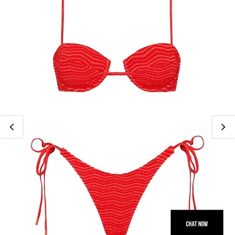 Red Triangl Bikini DM DONT BUY Size Small Top And Depop