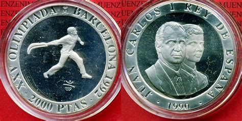 Pesetas Silberm Nze Spanien Pesetas Olympische Spiele