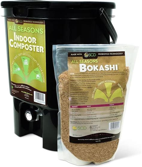 All Seasons Indoor Composter Starter Kit 5 Gallon Black