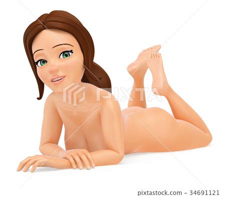 D Naked Woman Lying On The Floor Very Sexy Stock Illustration PIXTA