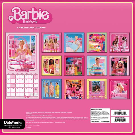 DateWorks Barbie The Movie 2024 Wall Calendar Yorkdale Mall