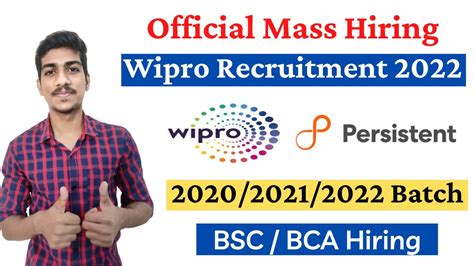 Wipro Recruitment 2022 Persistentwipro Hiring Bca And Bsc Wipro Jobs For Freshers Wipro Wilp