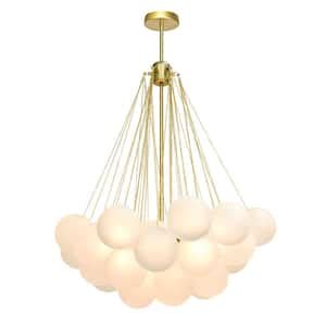 Rrtyo Erik Light Gold Unique Modern Elbow Chandelier With Milky White