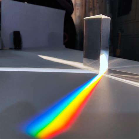 Triangular Optical Glass Prism For Learning Physics Light Refraction Rainbow Spectrum