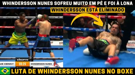 LUTA DE BOXE WHINDERSSON NUNES BRASILEIRO S0FRE NA TROCAÇÃO E ESTÁ