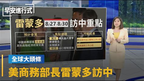 【全球大頭條】美商務部長雷蒙多訪中4天 「衝突裡找平衡」｜早安進行式 鏡新聞 Youtube