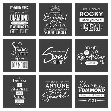 Premium Vector Set Of Vector Vintage Typographic Quotes Gemstone