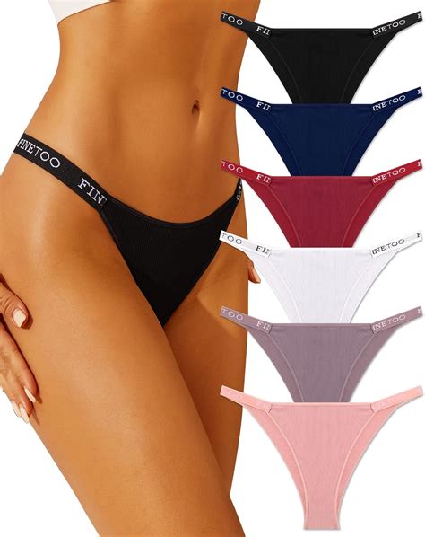 FINETOO Pack Of 6 Brazilian Briefs Women S Cotton Underwear Women S