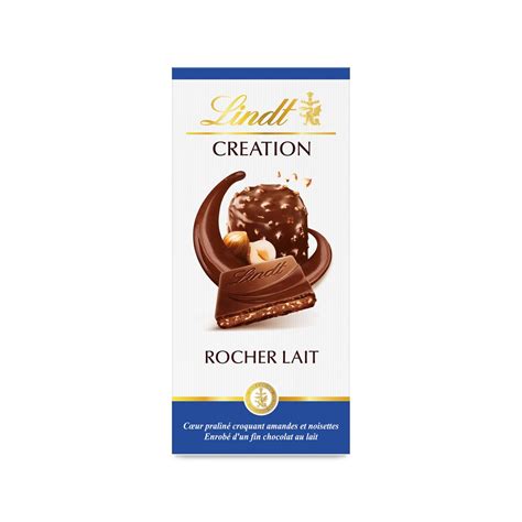 LINDT Création tablette de chocolat au lait rocher lait 1 pièce 150g