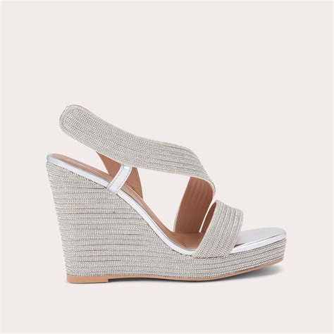 GALA WEDGE JEWEL 110 Silver Crystal Wedge Heels by CARVELA