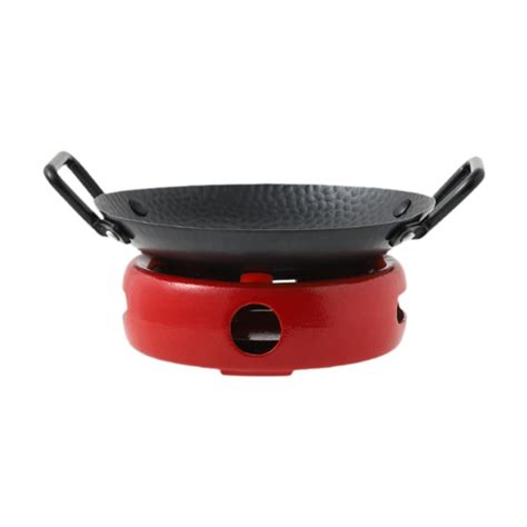 Weilaikeqi Camping Shabu Hot Pot Fast Heating Griddle Pan For Picnic Camping Restaurant Red