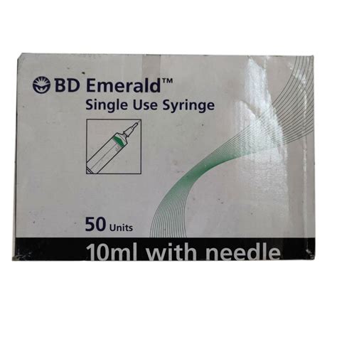 Plastic Stainless Steel 10ml BD Emerald Single Use Syringe For