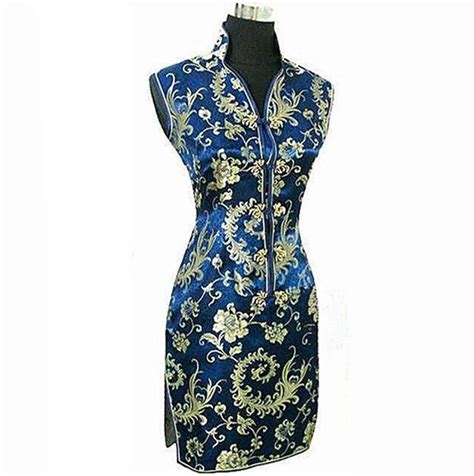 Aliexpress Buy Navy Blue Chinese Traditional Women Summer Dress