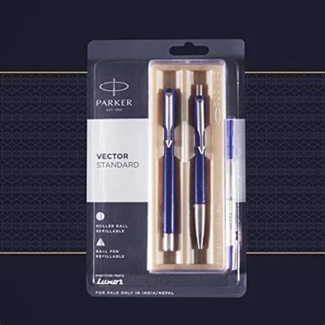 Parker Vector Roller Ball And Ball Pen Set Chrome Trim