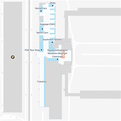 Reno Tahoe Airport RNO Concourse B Map