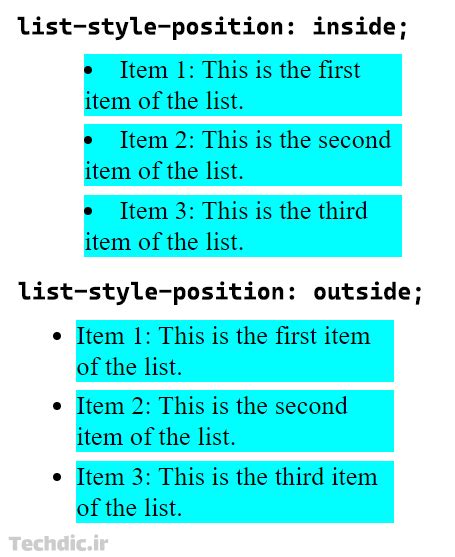 Css List Style Position