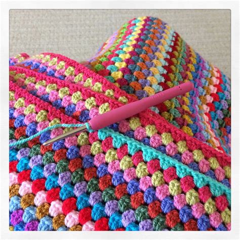 Retro Crochet Blanket Modern Vintage Granny Square Multicolour