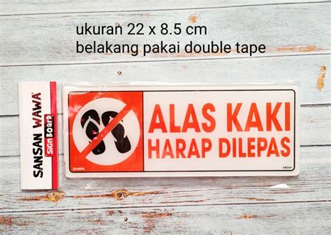 Sign Board Sign Label Acrylic Akrilik Papan Petunjuk Alas Kaki Harap