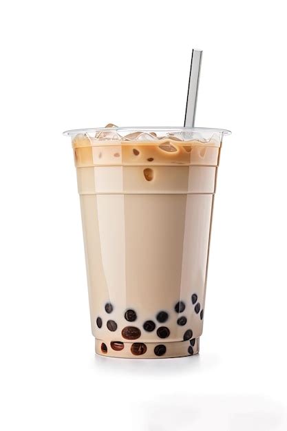 Premium Photo Iced Milk Tea And Bubble Boba In The Plastic Glass On