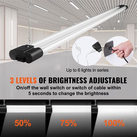 VEVOR 4 Pack 4 FT LED Shop Light 40W Linkable Ceiling Shop Light