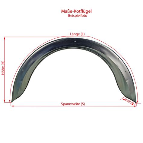 Kotflügel Stahlblech Metall Breite 240mm Spannweite 750mm f PKW