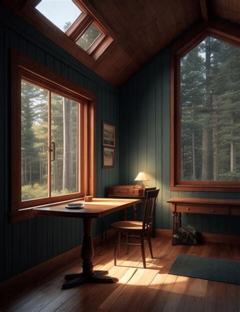 Premium Photo | Cabin in woods interior photography