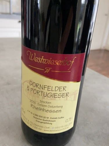 Westwieserhof Selzen Osterberg Dornfelder Portugieser Trocken Vivino Us