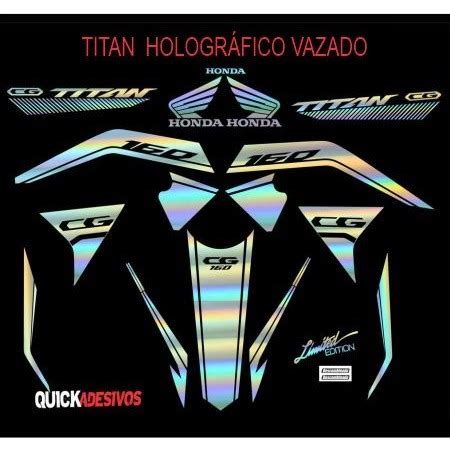 kit adesivos holográfico cg 160 ate 2022 2023 titan cargo fan start