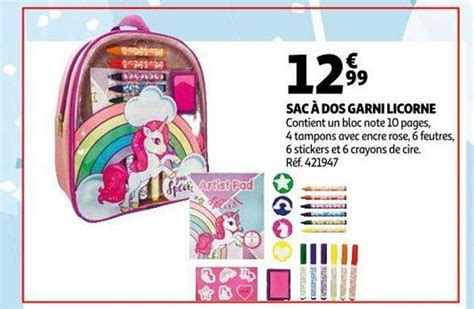 Promo Sac à Dos Garni Licorne chez Auchan iCatalogue fr