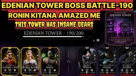 Edenian Tower 190 Mk Mobile Gameplay Mortal Kombat Mobile YouTube