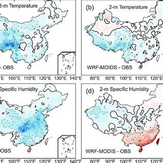 Spatial Distribution Of The Differences Between Simulated And Observed