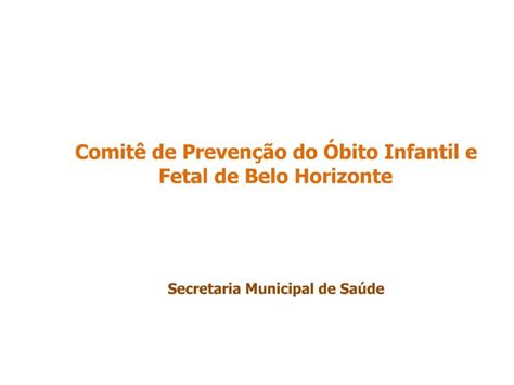 PPT Comit De Preven O Do Bito Infantil E Fetal De Belo Horizonte