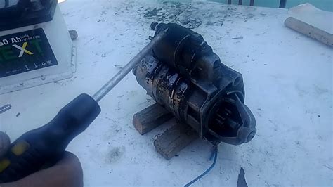 Проверка снятого с двигателя автомобиля Пассат Б3 стартера на ...