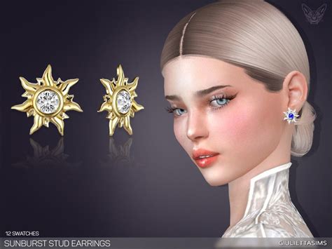 Sims 4 Sunburst Stud Earrings By GiuliettaSims 12 Swatches