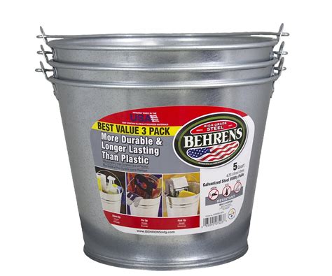 Behrens Gs Quart Galvanized Steel Pail Pack Ebay