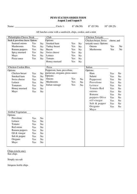 Order Penn Station Form Fill Out Printable PDF Forms Online